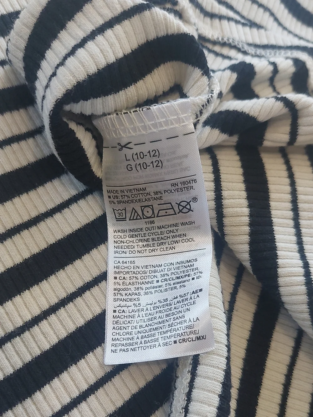 Old Navy Striped Black and White Long-Sleeve Girls' Dress.Size 10 /12